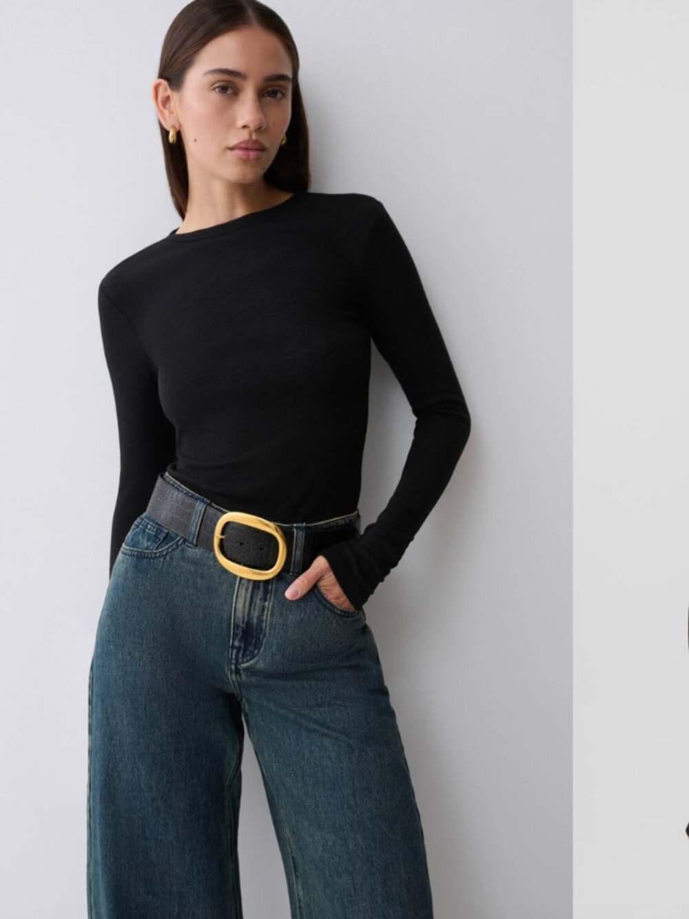 SIZE MEDIUM - Meshki Leny Long sleeve top (Black)